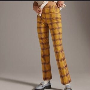 Anthropologie The Essential Collection Plaid Cropped Pants Size 12